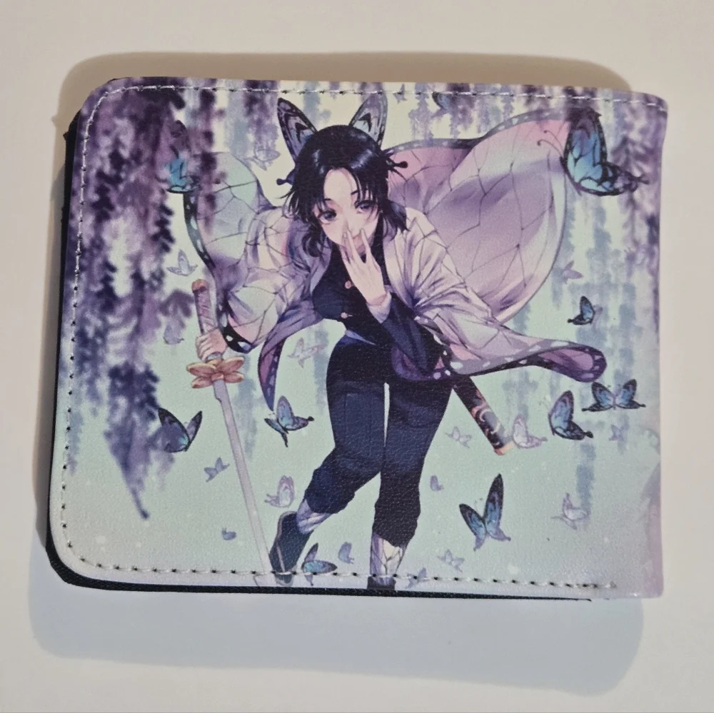 Anime Demon Slayer Shinobu Kocho Wallet with Purple and Blue Design